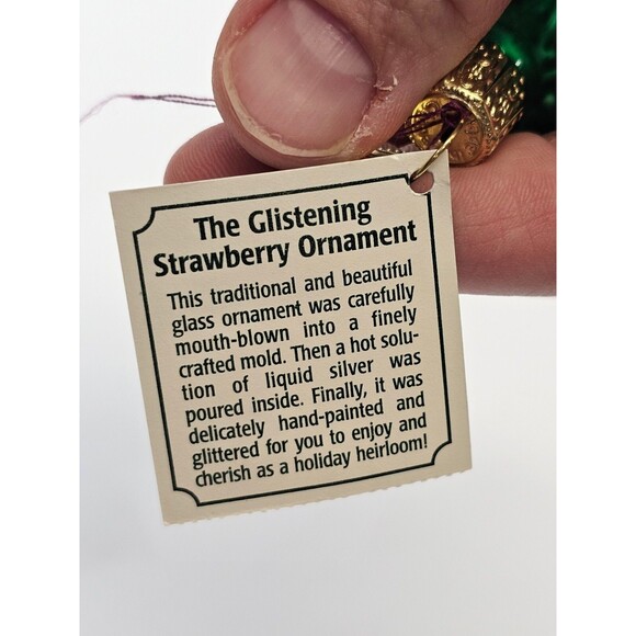 VTG Blown Glass Merck Old World Christmas Ornament Glistening Strawberry Fruit - Picture 8 of 8